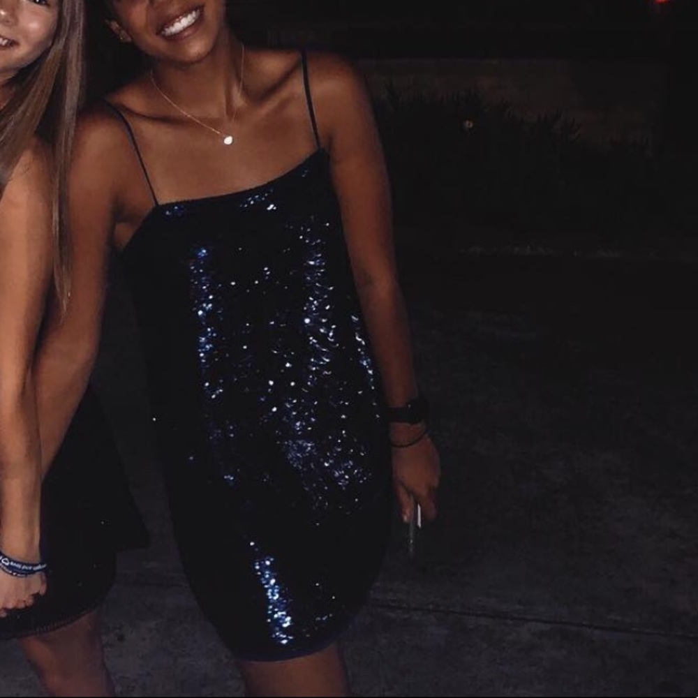 Free People Navy Sequin Dress